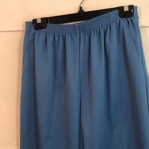 Womens Blue Elastic Waist Pull On Casual Trousers Comfy Pants - Picture 2 of 10